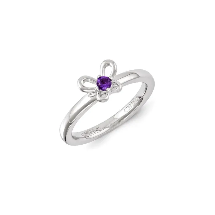 Stackable Expressions Rings Sterling Silver Stackable Expressions Amethyst Ring QSK1244