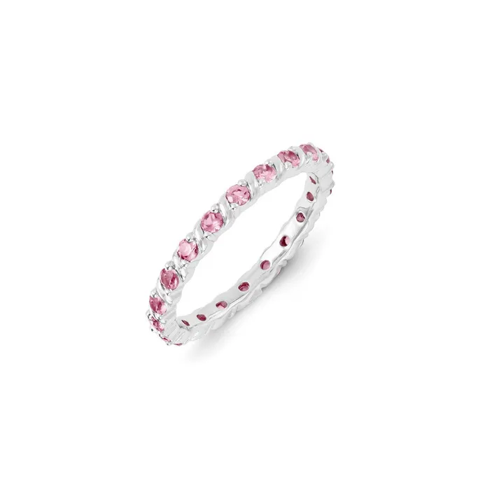 Stackable Expressions Rings Sterling Silver Stackable Expressions Created Pink Sapphire Ring QSK1202
