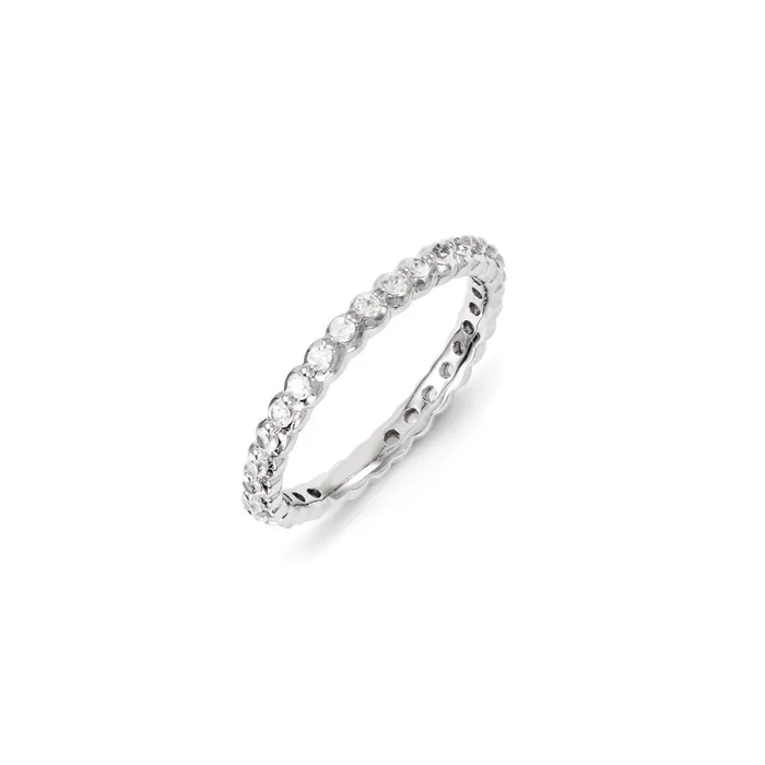Stackable Expressions Rings Sterling Silver Stackable Expressions Created White Sapphire Ring QSK1189