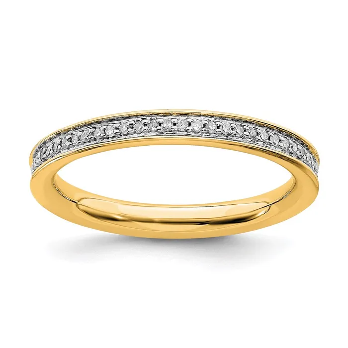 Stackable Expressions Rings Sterling Silver Stackable Expressions Diamonds Goldplated Ring QSK492