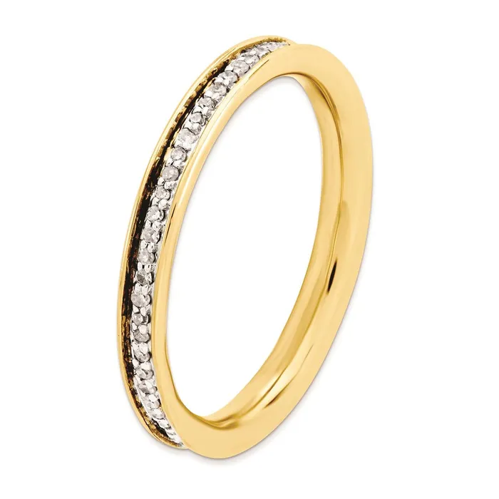Stackable Expressions Rings Sterling Silver Stackable Expressions Diamonds Goldplated Ring QSK492