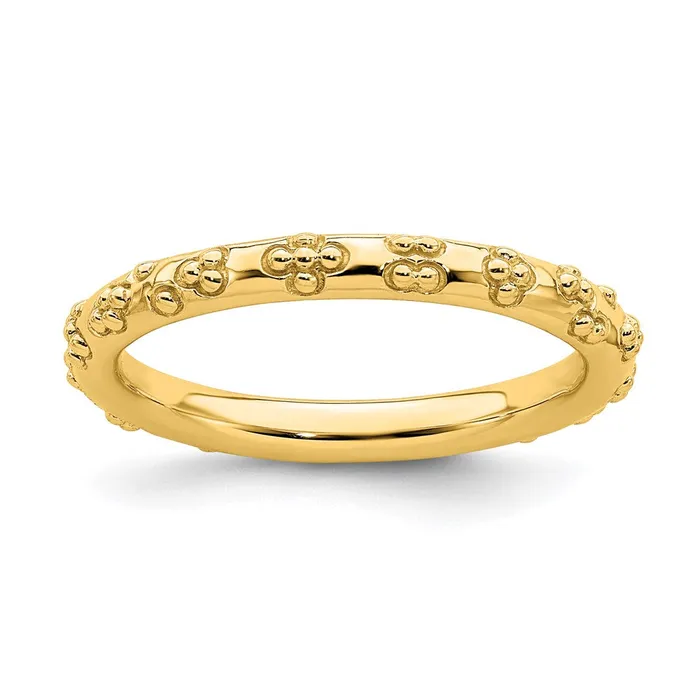 Stackable Expressions Rings Sterling Silver Stackable Expressions Goldplated Textured Ring QSK1614