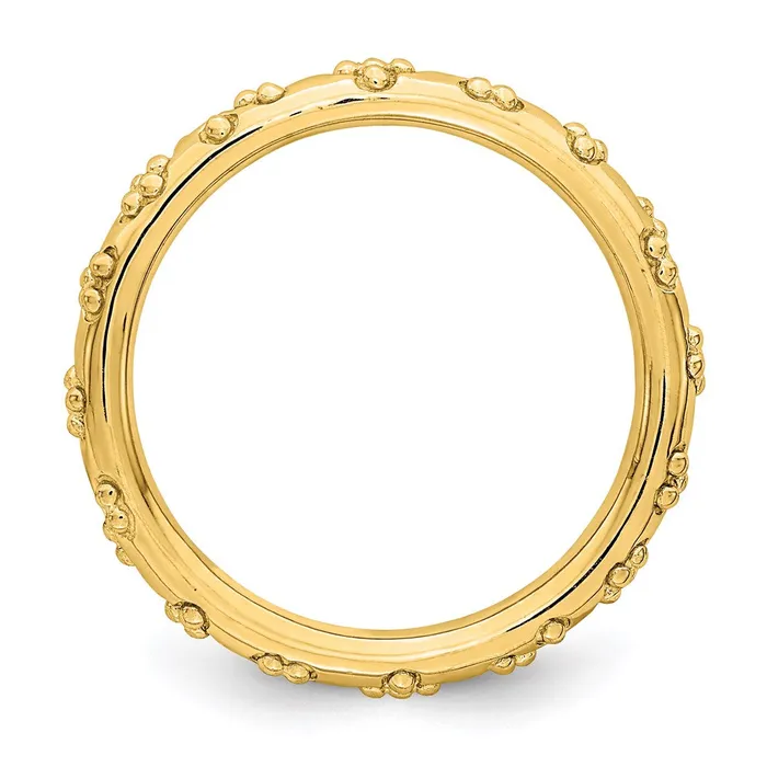 Stackable Expressions Rings Sterling Silver Stackable Expressions Goldplated Textured Ring QSK1614