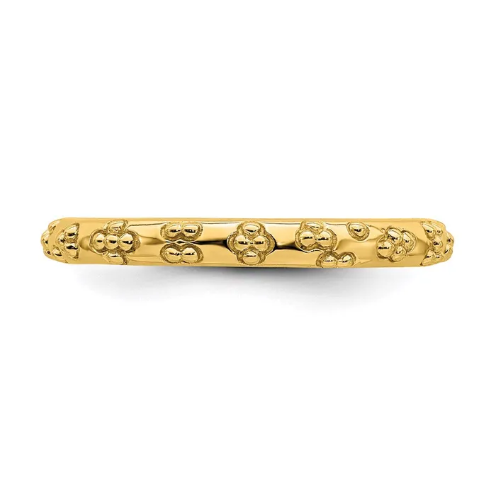 Stackable Expressions Rings Sterling Silver Stackable Expressions Goldplated Textured Ring QSK1614