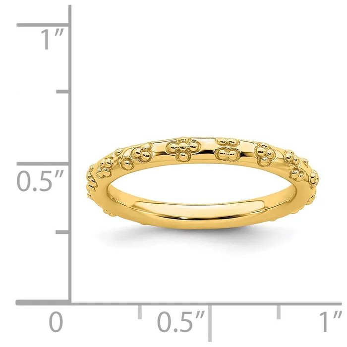 Stackable Expressions Rings Sterling Silver Stackable Expressions Goldplated Textured Ring QSK1614