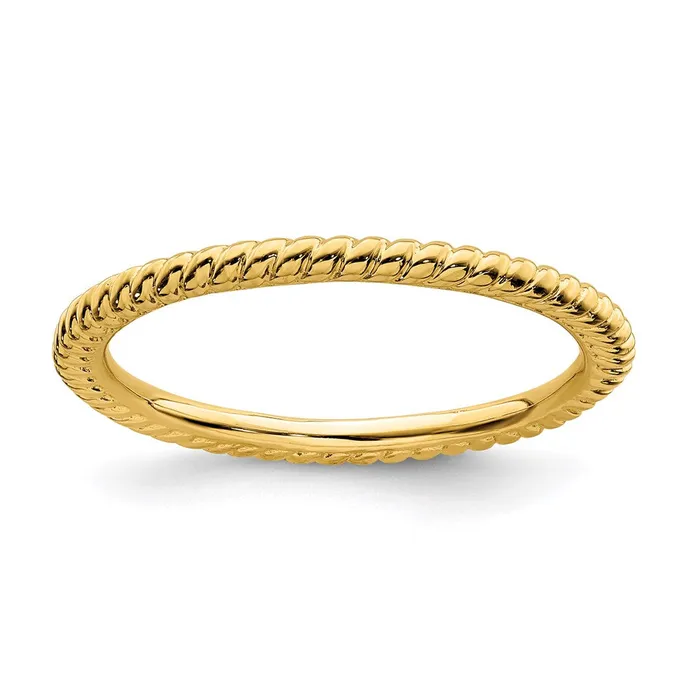 Stackable Expressions Rings Sterling Silver Stackable Expressions Goldplated Twisted Ring QSK174