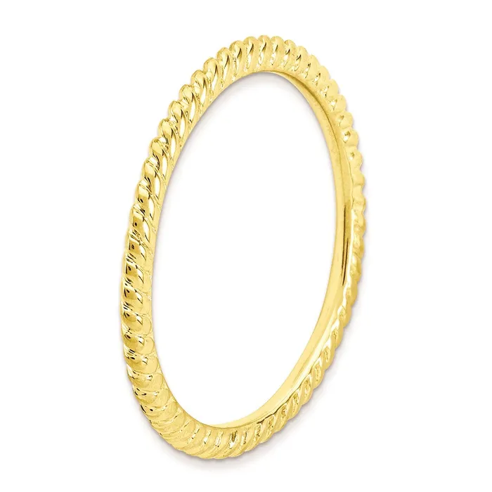 Stackable Expressions Rings Sterling Silver Stackable Expressions Goldplated Twisted Ring QSK174