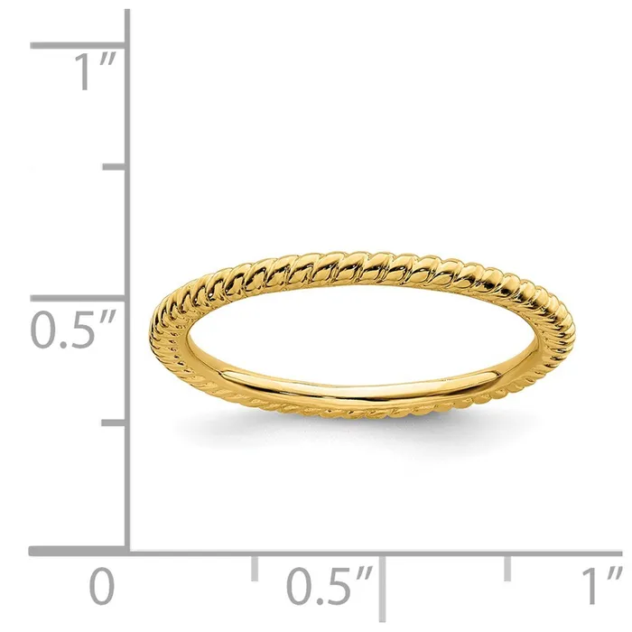 Stackable Expressions Rings Sterling Silver Stackable Expressions Goldplated Twisted Ring QSK174