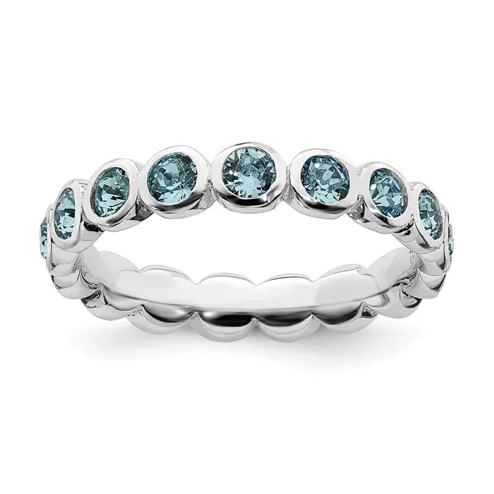 Stackable Expressions Rings Sterling Silver Stackable Expressions March Swarovski Ring QSK975