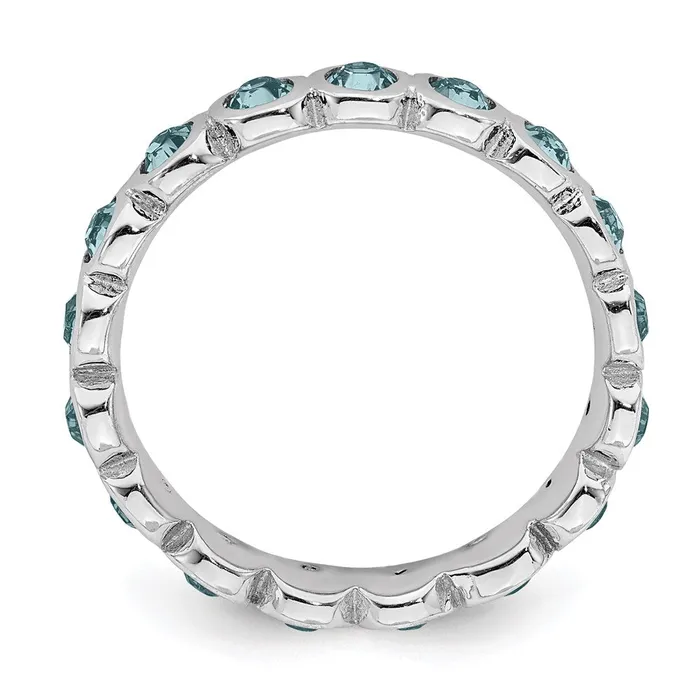 Stackable Expressions Rings Sterling Silver Stackable Expressions March Swarovski Ring QSK975