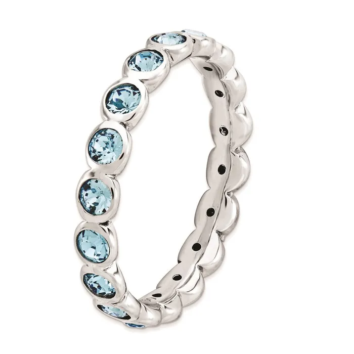 Stackable Expressions Rings Sterling Silver Stackable Expressions March Swarovski Ring QSK975