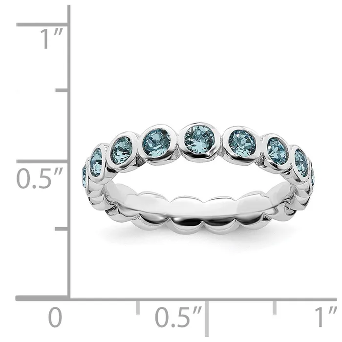 Stackable Expressions Rings Sterling Silver Stackable Expressions March Swarovski Ring QSK975