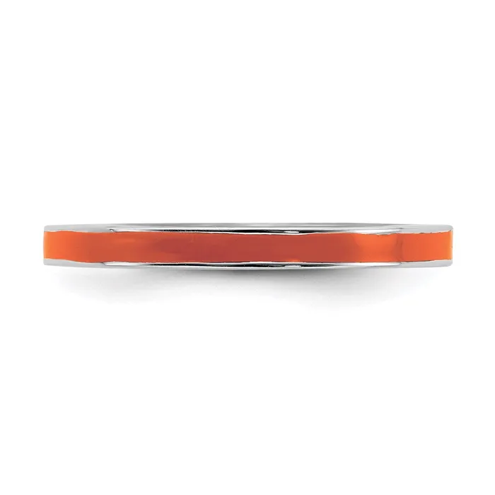Stackable Expressions Rings Sterling Silver Stackable Expressions Orange Enameled 225mm Ring QSK148