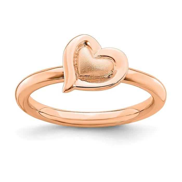 Stackable Expressions Rings Sterling Silver Stackable Expressions Pinkplated Heart Ring QSK1625