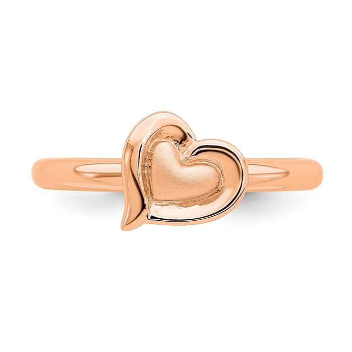 Stackable Expressions Rings Sterling Silver Stackable Expressions Pinkplated Heart Ring QSK1625