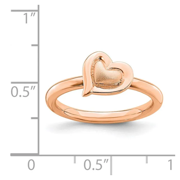 Stackable Expressions Rings Sterling Silver Stackable Expressions Pinkplated Heart Ring QSK1625