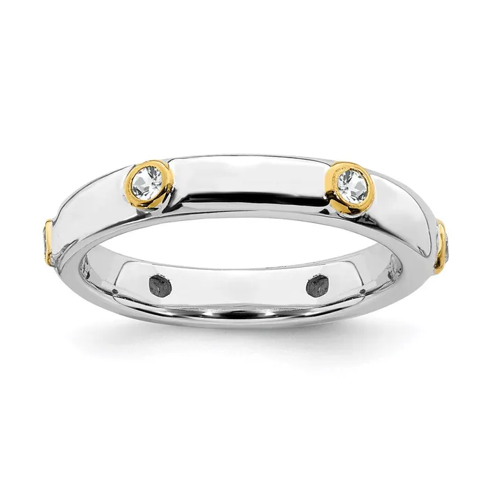 Stackable Expressions Rings Sterling Silver Stackable Expressions Polished Diamond Ring QSK643
