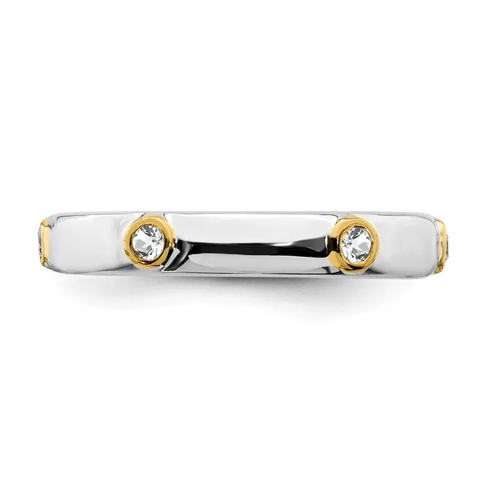 Stackable Expressions Rings Sterling Silver Stackable Expressions Polished Diamond Ring QSK643