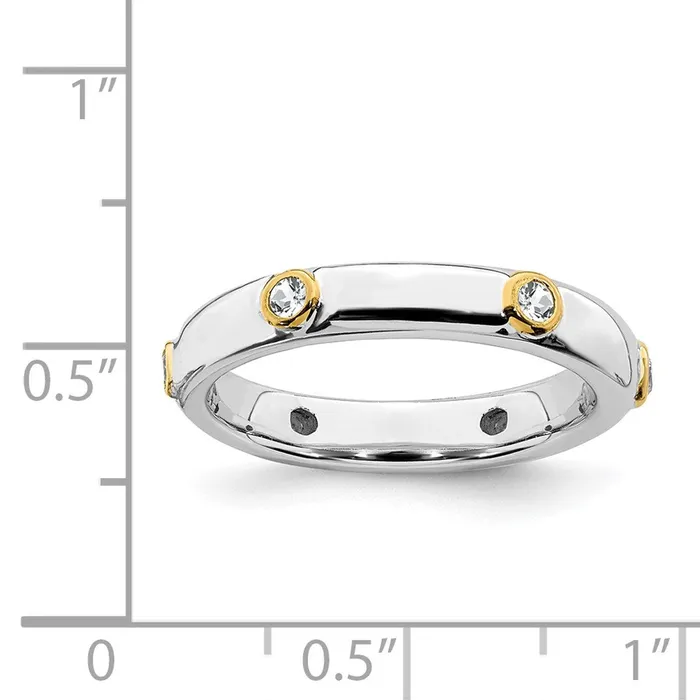 Stackable Expressions Rings Sterling Silver Stackable Expressions Polished Diamond Ring QSK643