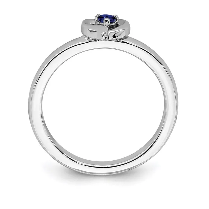 Stackable Expressions Sterling Silver Stackable Expressions Created Sapphire Heart Ring QSK1530 Rings