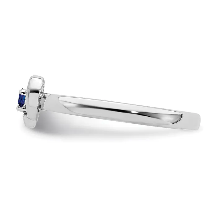Stackable Expressions Sterling Silver Stackable Expressions Created Sapphire Heart Ring QSK1530 Rings