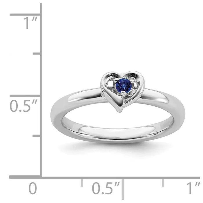 Stackable Expressions Sterling Silver Stackable Expressions Created Sapphire Heart Ring QSK1530 Rings