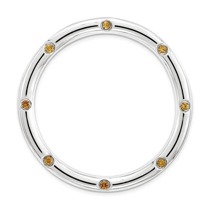 Stackable Expressions Sterling Silver Stackable Expressions Large Polished Citrine Chain Slide Rings
