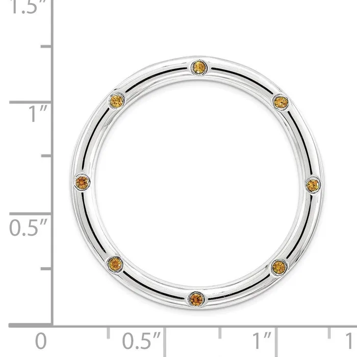 Stackable Expressions Sterling Silver Stackable Expressions Large Polished Citrine Chain Slide Rings