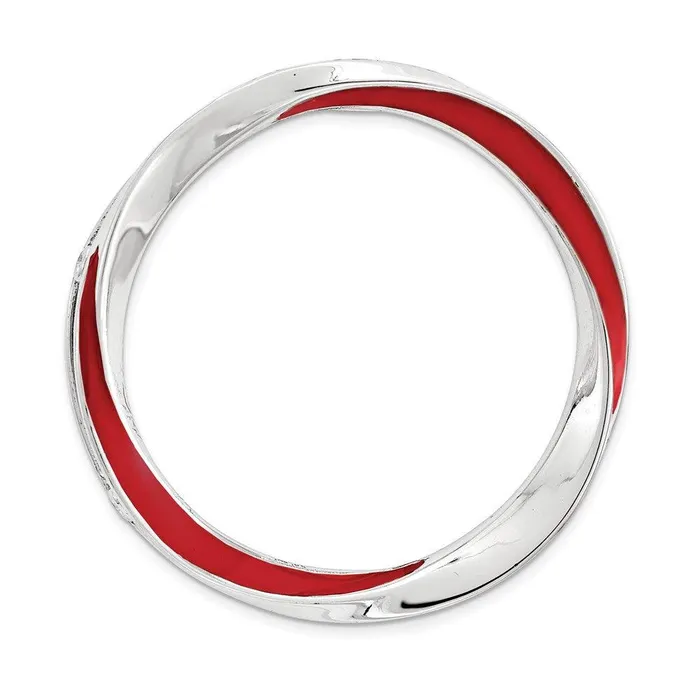 Stackable Expressions Sterling Silver Stackable Expressions Lg Polished Red Enameled Chain Slide Rings