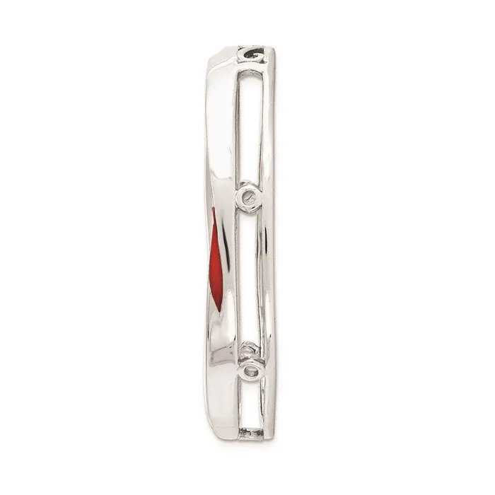 Stackable Expressions Sterling Silver Stackable Expressions Lg Polished Red Enameled Chain Slide Rings