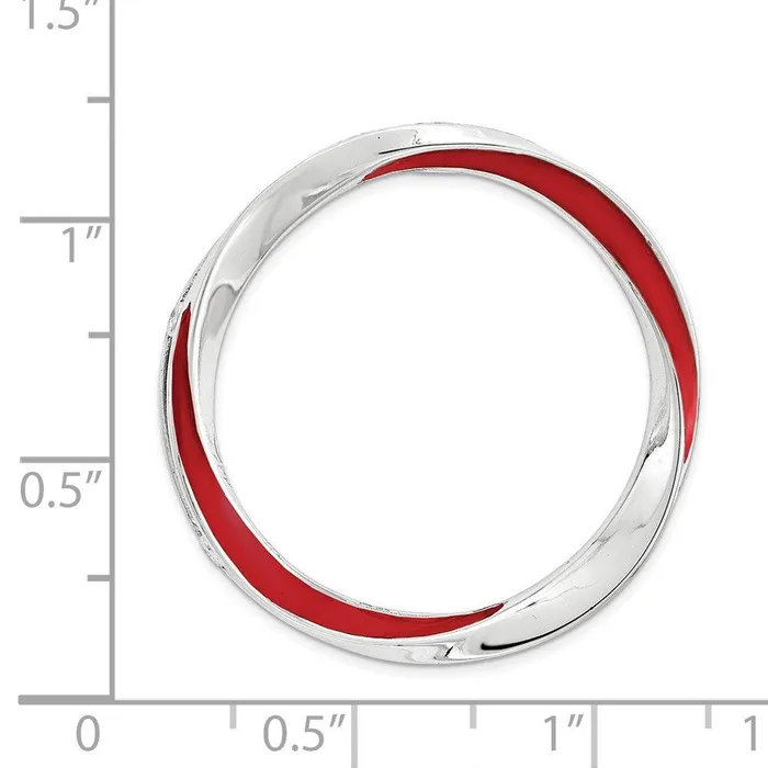 Stackable Expressions Sterling Silver Stackable Expressions Lg Polished Red Enameled Chain Slide Rings