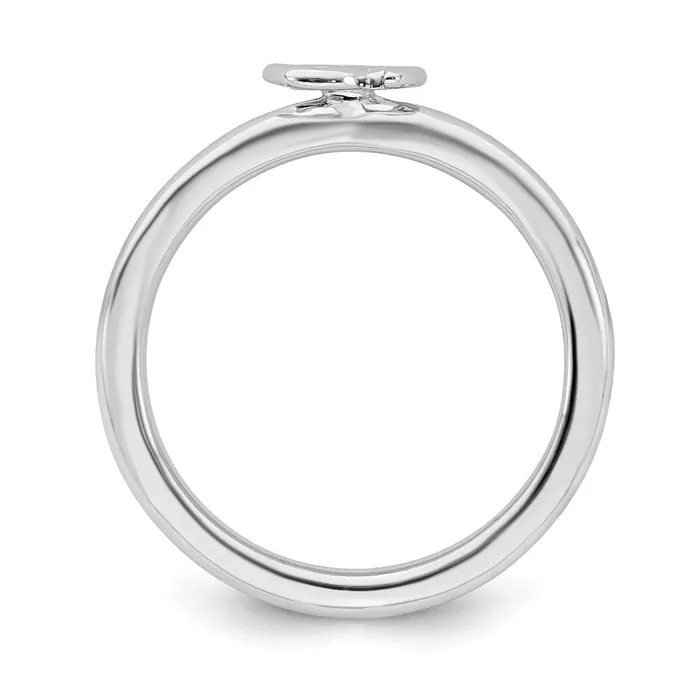 Stackable Expressions Sterling Silver Stackable Expressions Rhodium Ohm Ring QSK1937 Rings
