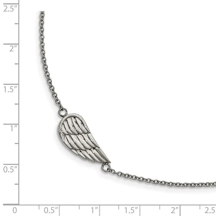 Stainless Steel Polished and Brushed with 125in ext Angel Wing Bracelet Chisel Bracelets