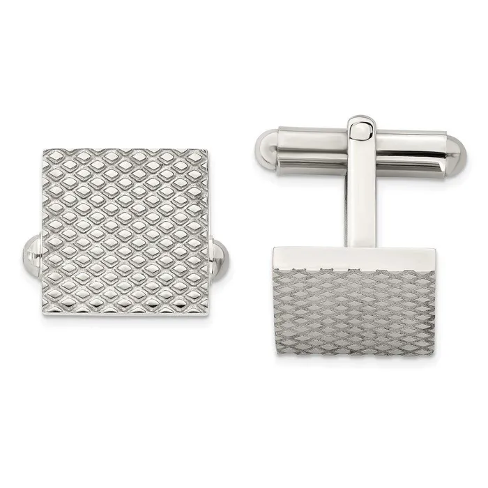 Stainless Steel Polished Textured Cufflinks Chisel Bracelets
