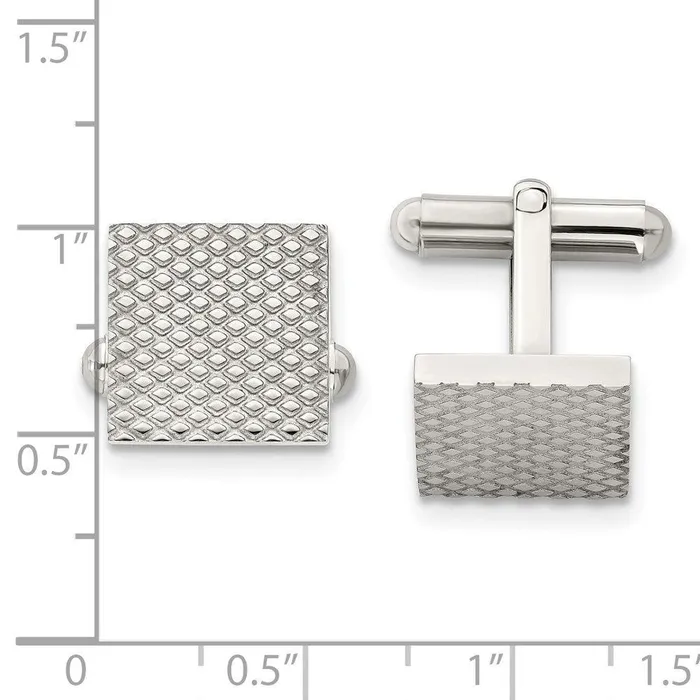 Stainless Steel Polished Textured Cufflinks Chisel Bracelets