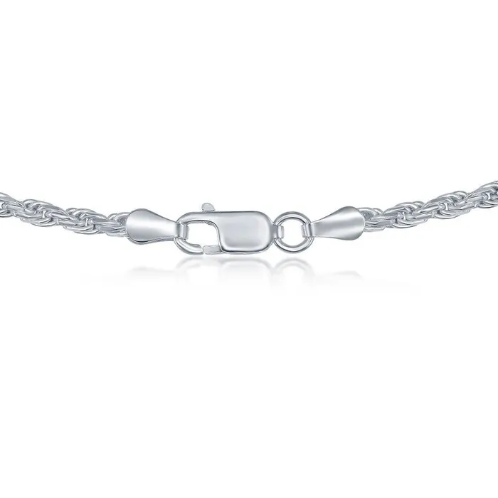 Sterling Silver 33mm Rope Chain Silver Plated Classic Rings