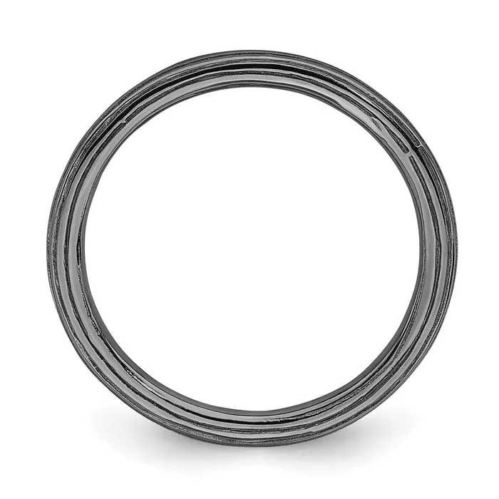 Sterling Silver Stackable Expressions Blackplated Stepdown Ring QSK185 Stackable Expressions Rings