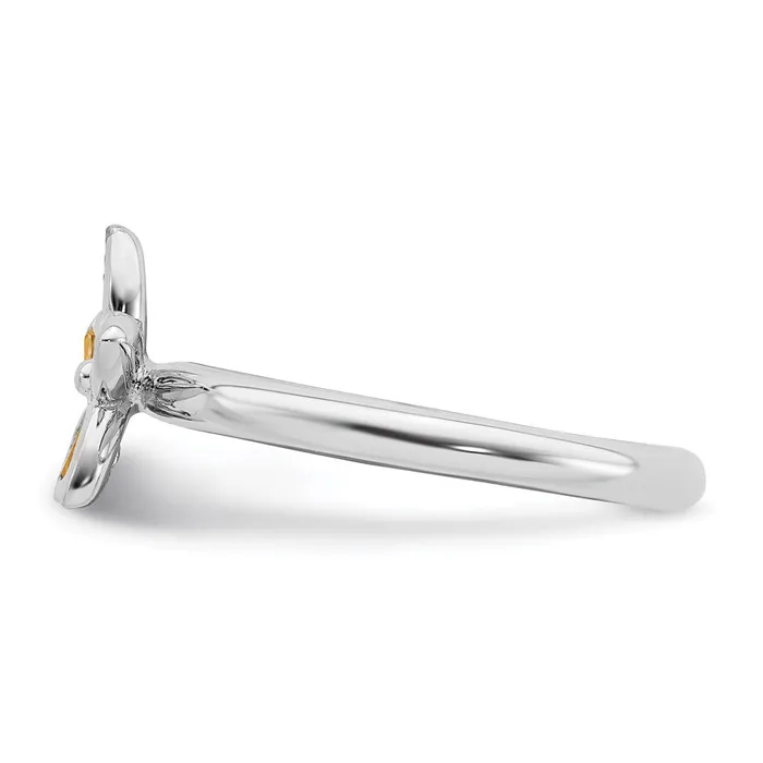 Sterling Silver Stackable Expressions Citrine Flower Ring QSK489 Stackable Expressions Rings