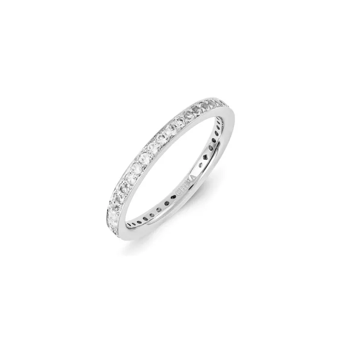Sterling Silver Stackable Expressions Created White Sapphire Ring QSK1169 Stackable Expressions Rings