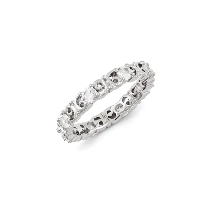 Sterling Silver Stackable Expressions Created White Sapphire Ring QSK1229 Stackable Expressions Rings