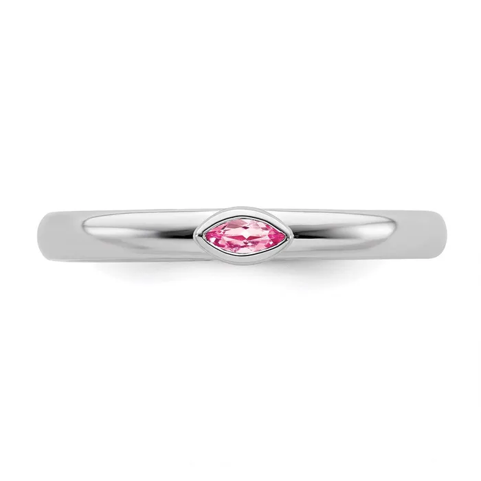 Sterling Silver Stackable Expressions Pink Tourmaline Ring QSK2133 Stackable Expressions Rings