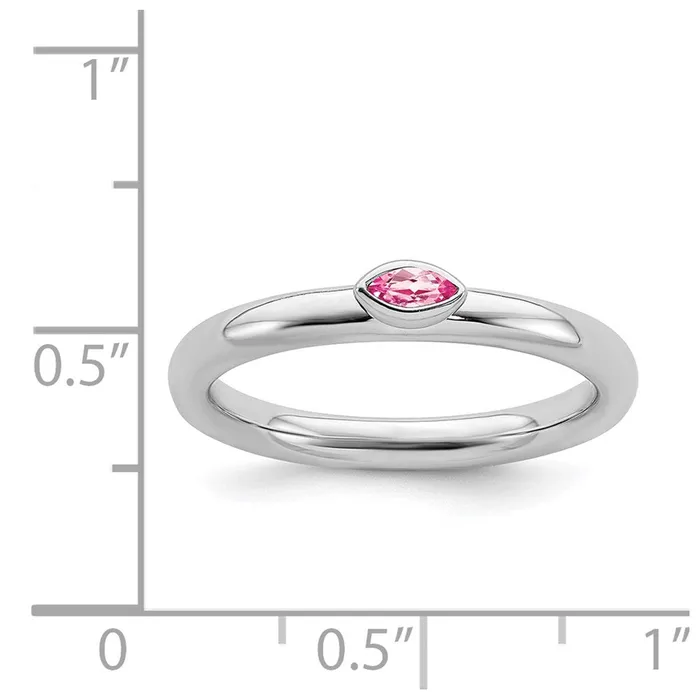 Sterling Silver Stackable Expressions Pink Tourmaline Ring QSK2133 Stackable Expressions Rings