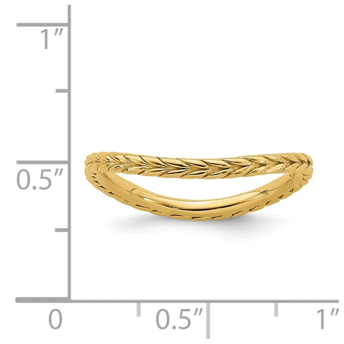 Sterling Silver Stackable Expressions Polished Goldplated Wave Ring QSK827 Stackable Expressions Rings