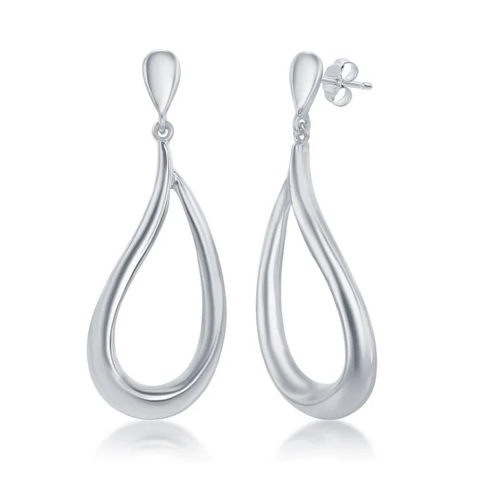 Sterling Silver Teardrop Dangling Earrings Classic Earrings