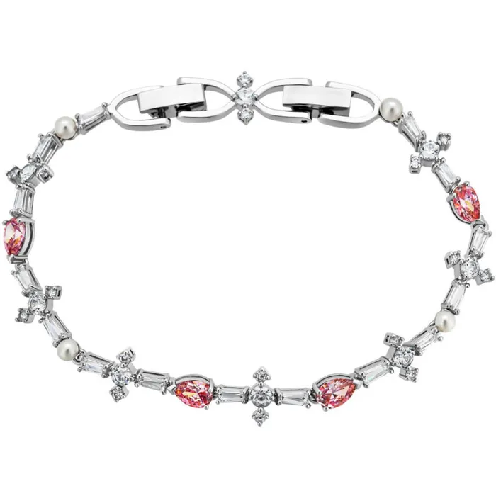 Swarovski Bracelets Swarovski Womens Bracelet Perfection Pink White Crystal Rhodium Plated 5524544