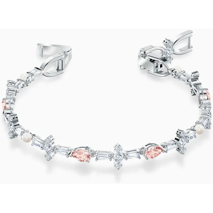 Swarovski Bracelets Swarovski Womens Bracelet Perfection Pink White Crystal Rhodium Plated 5524544
