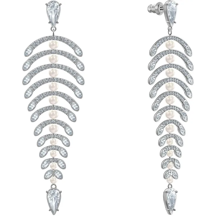 Swarovski Swarovski Womens Earrings Polar Bestiary White Crystals Rhodium Plated 5489887 Earrings