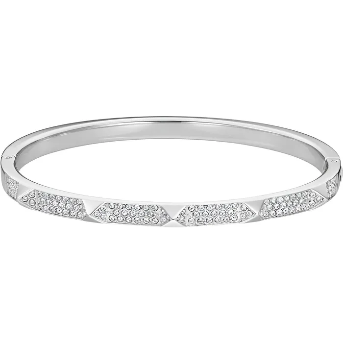 Swarovski Womens Bangle Bracelet Tactic White Crystal Stainless Steel 5472585 Swarovski Bracelets