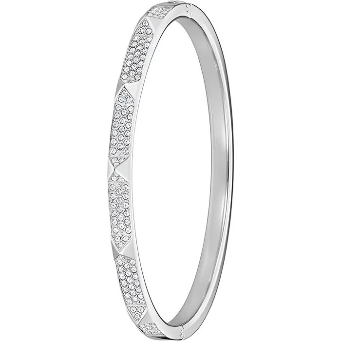 Swarovski Womens Bangle Bracelet Tactic White Crystal Stainless Steel 5472585 Swarovski Bracelets