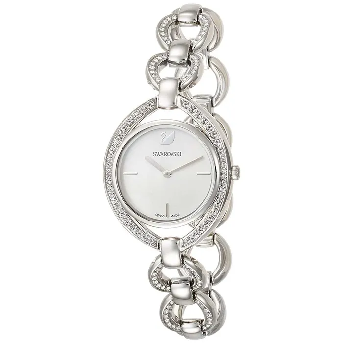 Swarovski Womens Bangle Bracelet Watch Stella Silver Tone Dial 5376815 Swarovski Bracelets